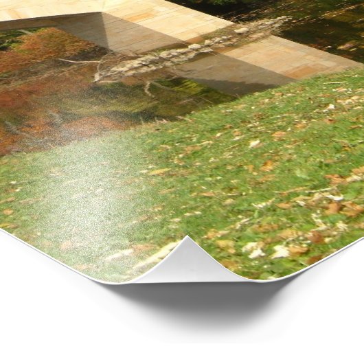 Regenbogenbrücke im Herbst an der Grove City Uni Fotodruck (Ecke)