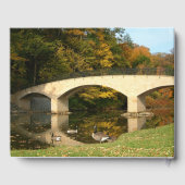 Regenbogenbrücke im Herbst an der Grove City Uni Gästebuch (Rückseite)