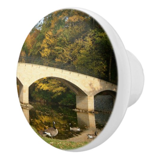 Regenbogenbrücke im Herbst an der Grove City Uni Keramikknauf (Rechts)