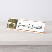 Regenbogenbrücke im Herbst an der Grove City Uni Schreibtischnamensplakette (Vorderseite )