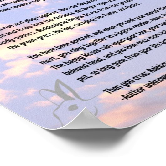 Regenbogenbrücke in den Wolken Poster (Ecke)