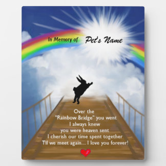 Regenbogenbrücke-Memorial für Kaninchen Fotoplatte