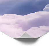 Regenbogenbrücke, weißer Hund im Himmel Poster (Ecke)