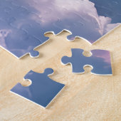 Regenbogenbrücke, weißer Hund im Himmel Puzzle (Seite)