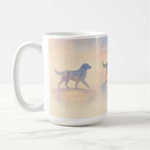 Regenbogenbrücke Wildblumen Haustier Silhouette Kaffeetasse