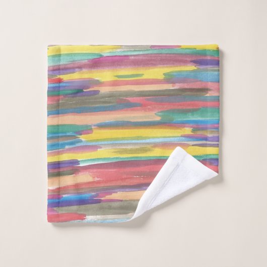 Regenbogenbrushstrokes-Bad-Tuch-Set Badhandtuch Set (Waschlappen)