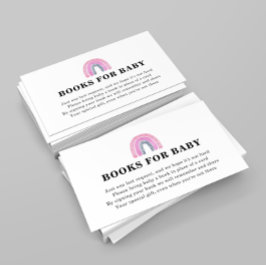 Regenbogenbücher für Babydusche Begleitkarte