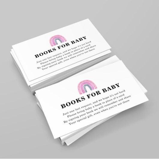 Regenbogenbücher für Babydusche Begleitkarte