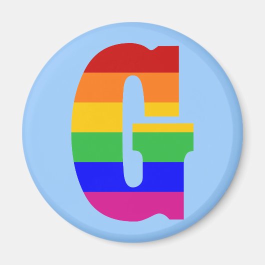 Regenbogenbuchstabe G Magnet (Vorne)