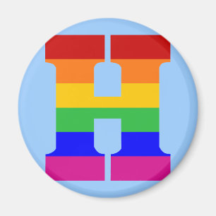 Regenbogenbuchstabe H Magnet