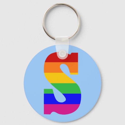 Regenbogenbuchstabe S Schlüsselanhänger (Vorderseite)