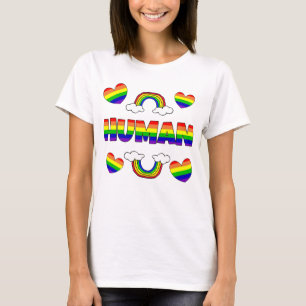 Regenbogenbuchstaben für Menschen LGBTQ+ T-Shirt