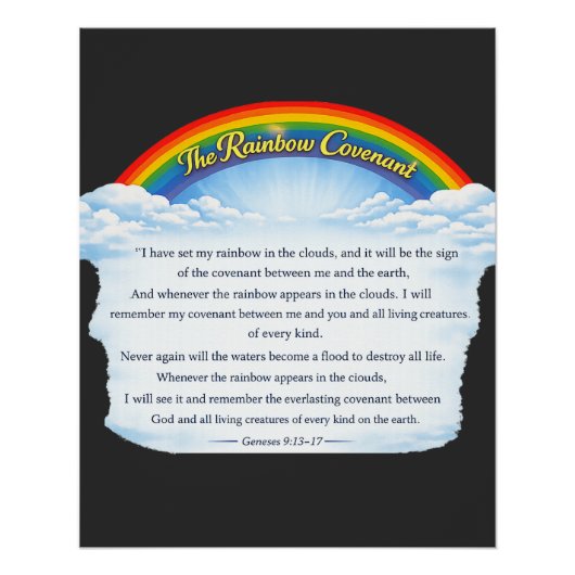 Regenbogenbund über Wolken Poster (Vorderseite)
