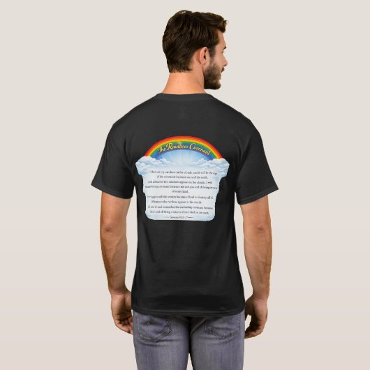 Regenbogenbund über Wolken T-Shirt (Schwarz voll)