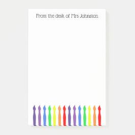 Regenbogenbürsten, vom Schreibtisch des Kunstlehre Post-it Klebezettel