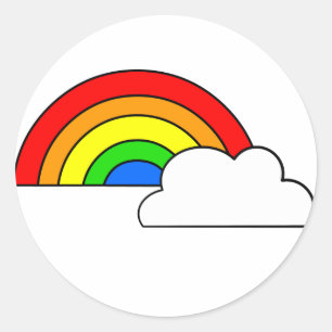 RegenbogenCloud Runder Aufkleber
