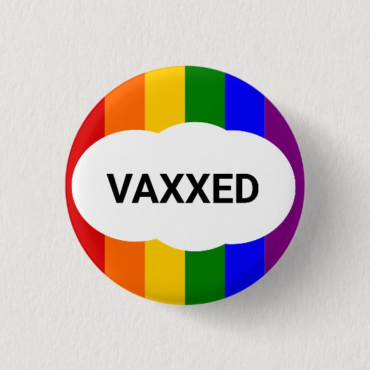 RegenbogenCloud Vaxxed Button (Vorderseite)