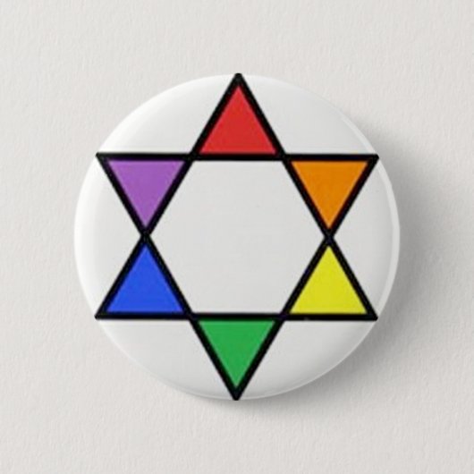 Regenbogendavidsstern Button (Vorderseite)
