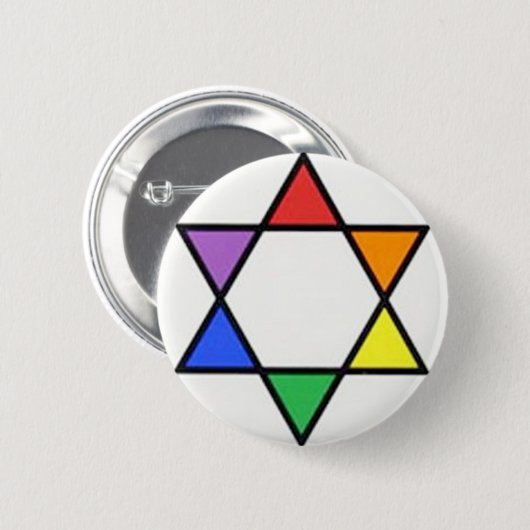 Regenbogendavidsstern Button (Vorne & Hinten)