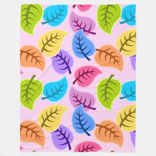 Regenbogendecke Blätter Fleecedecke (Vorderseite)