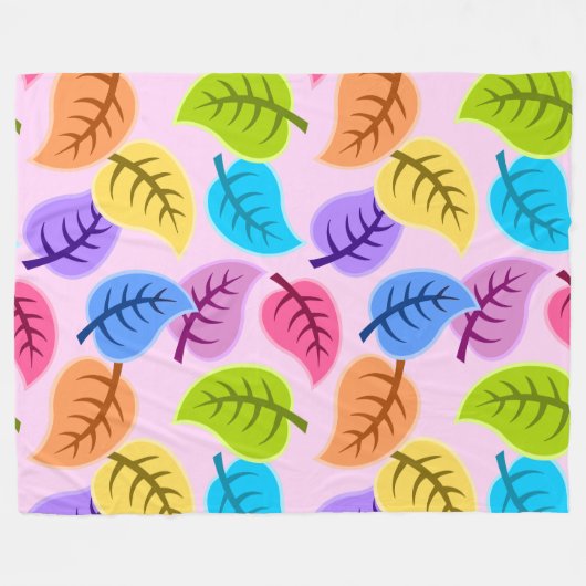 Regenbogendecke Blätter Fleecedecke (Vorderseite (Horizontal))