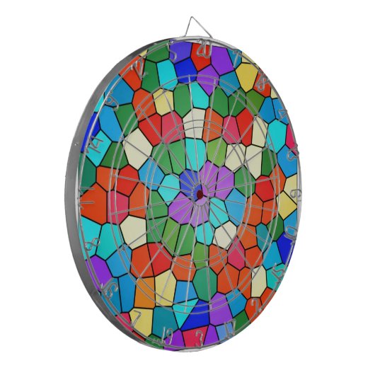 Regenbogendesign Dartscheibe (Vorderseite Links)