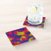 Regenbogendesign Glasuntersetzer (Schrägansicht)