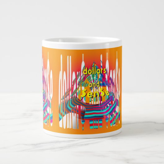 Regenbogendollar$ Und $en$e Jumbo-Tasse (Vorderseite)