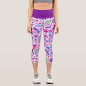 Regenbogendoodell Capri Leggings (Vorderseite)