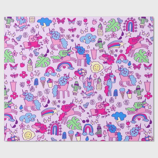 Regenbogendoodell Geschenkpapier (Flach)