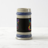 Regenbogendrache atmen farbenfrohe Flammenfantasy Bierglas (Mittel)