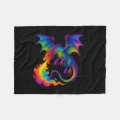 Regenbogendrache atmen farbenfrohe Flammenfantasy Fleecedecke (Vorderseite (Horizontal))