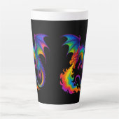 Regenbogendrache atmen farbenfrohe Flammenfantasy Milchtasse (Vorderseite)