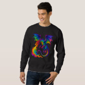 Regenbogendrache atmen farbenfrohe Flammenfantasy Sweatshirt (Vorne ganz)