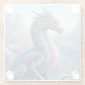 Regenbogendrache in der Schneefantasiekunst Glasuntersetzer (Rückseite)