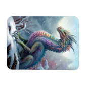Regenbogendrache in der Schneefantasiekunst Magnet (Horizontal)