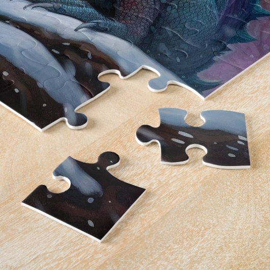 Regenbogendrache in der Schneefantasiekunst Puzzle (Seite)