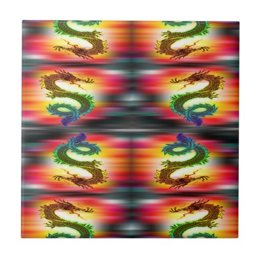 Regenbogendrachen Fliese (Vorderseite)