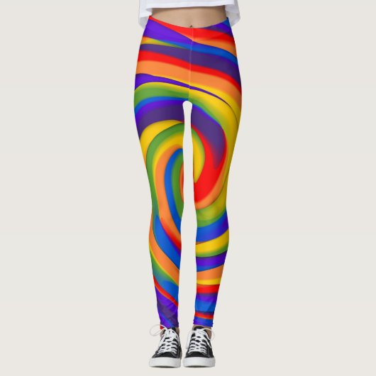 Regenbogendrehung Leggings (Vorderseite)