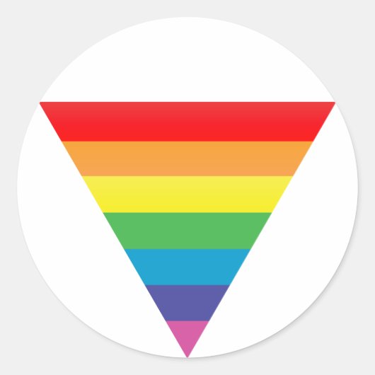 Regenbogendreieck. Runder Aufkleber (Vorderseite)