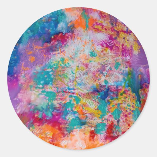 Regenbogenduschen Runder Aufkleber (Vorderseite)