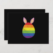 Regenbogeneier Niedliche Osterohren Gay Pride Flag Einladungspostkarte (Vorne/Hinten)