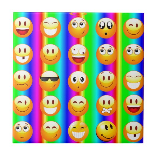 Regenbogenemoji Fliese (Vorderseite)