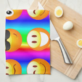 Regenbogenemoji Geschirrtuch (Viertel Falte)