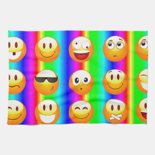 Regenbogenemoji Geschirrtuch (Horizontal)