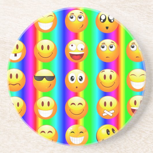 Regenbogenemoji Getränkeuntersetzer (Vorne)