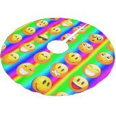 Regenbogenemoji Weihnachtsbaumrock Polyester Weihnachtsbaumdecke (Schrägansicht)