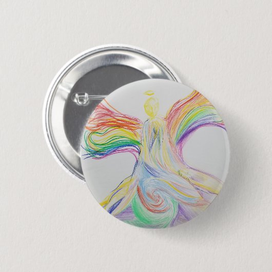 Regenbogenengel Button (Vorne & Hinten)