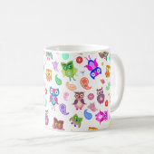 Regenbogeneulen - Licht Kaffeetasse (VorderseiteRechts)