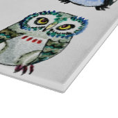 Regenbogeneulen und Katzen-Aquarell Schneidebrett (Ecke)